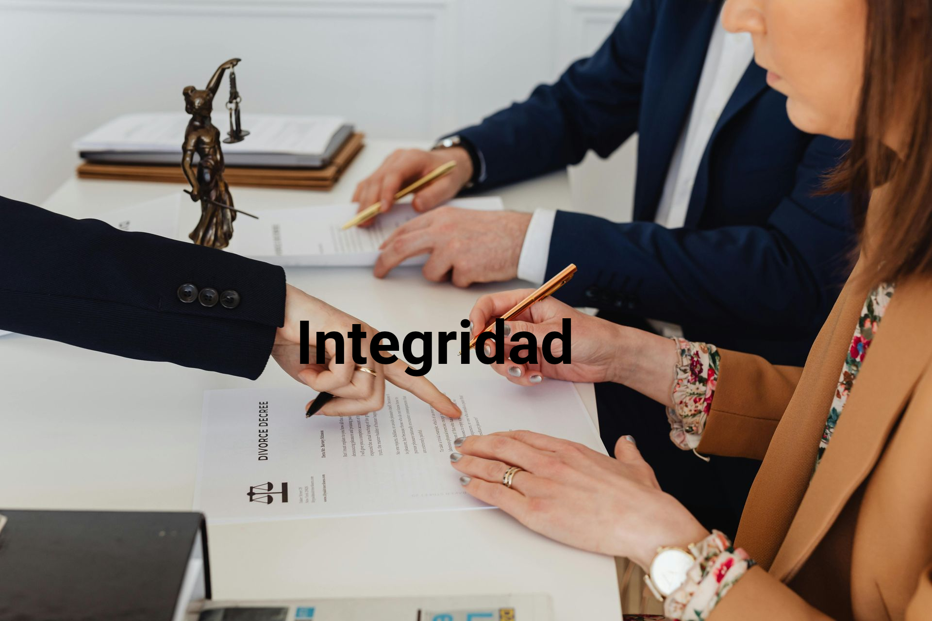 Two people signing a document, 