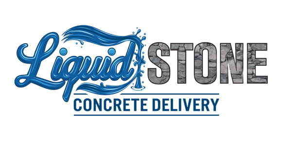 Liquid Stone logo with blue script text and gray block letters on a white background