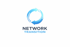 Blue circular logo with the text “NETWORK TRANSITION” on a white background