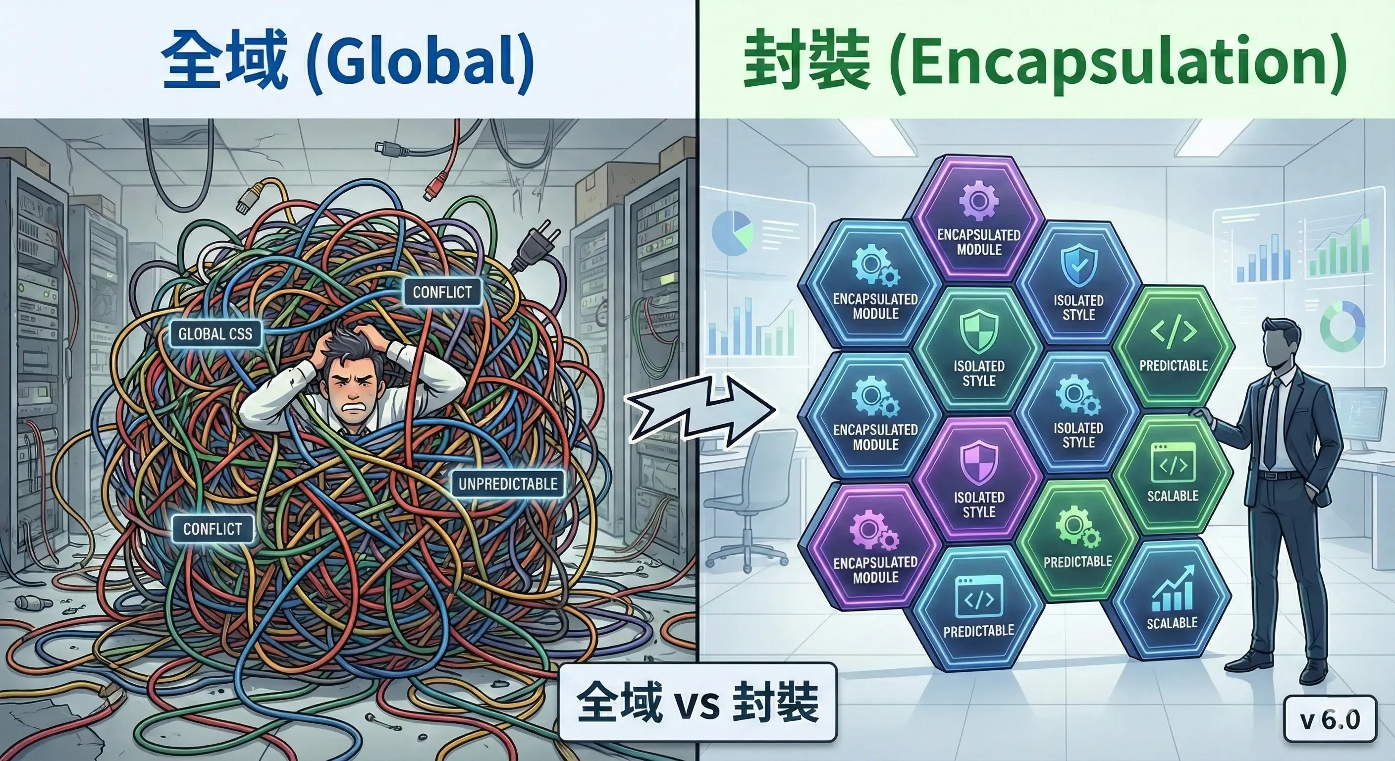 技術架構對比資訊圖表