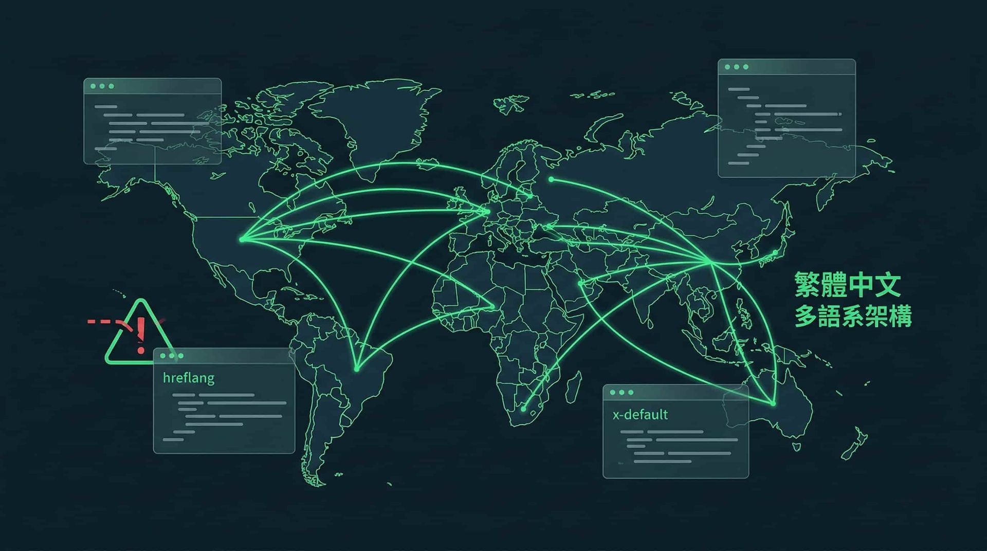 全球多語系網站Hreflang代碼架構示意圖