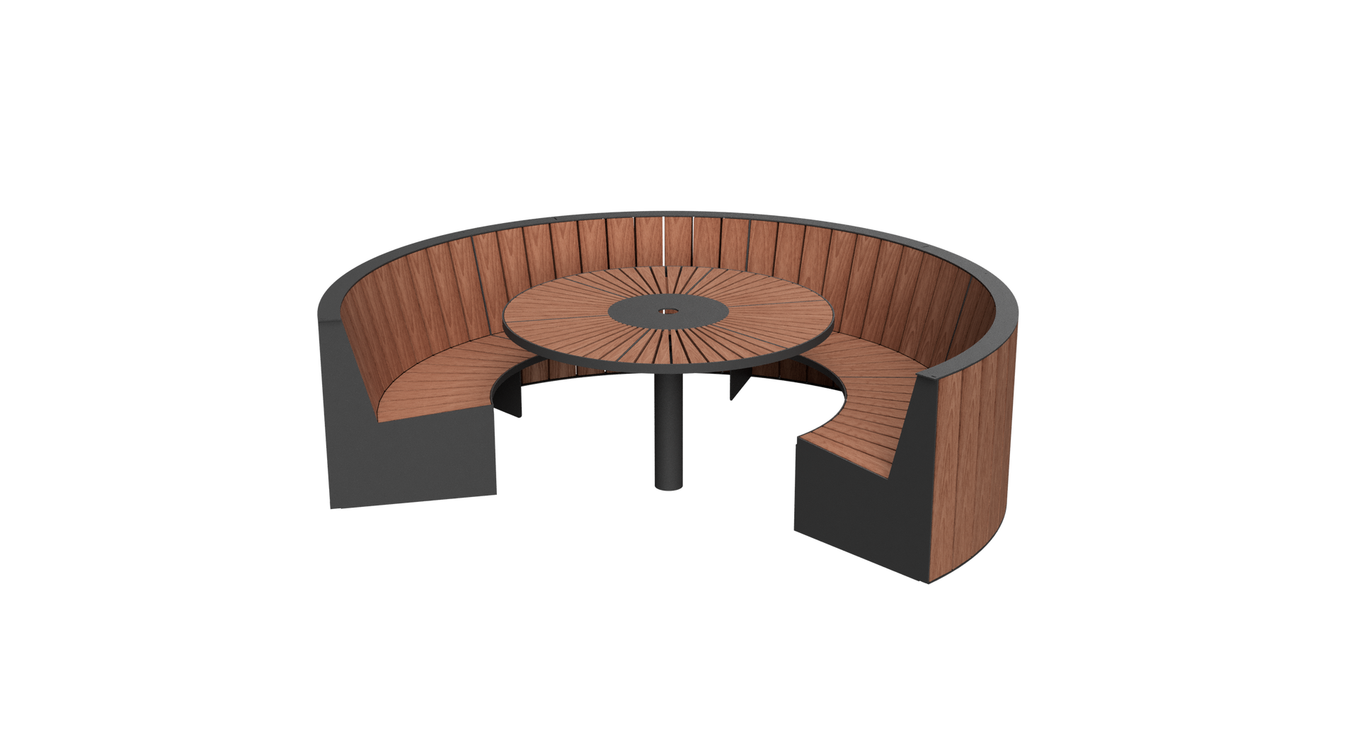 PLATES ronde bank met tafel