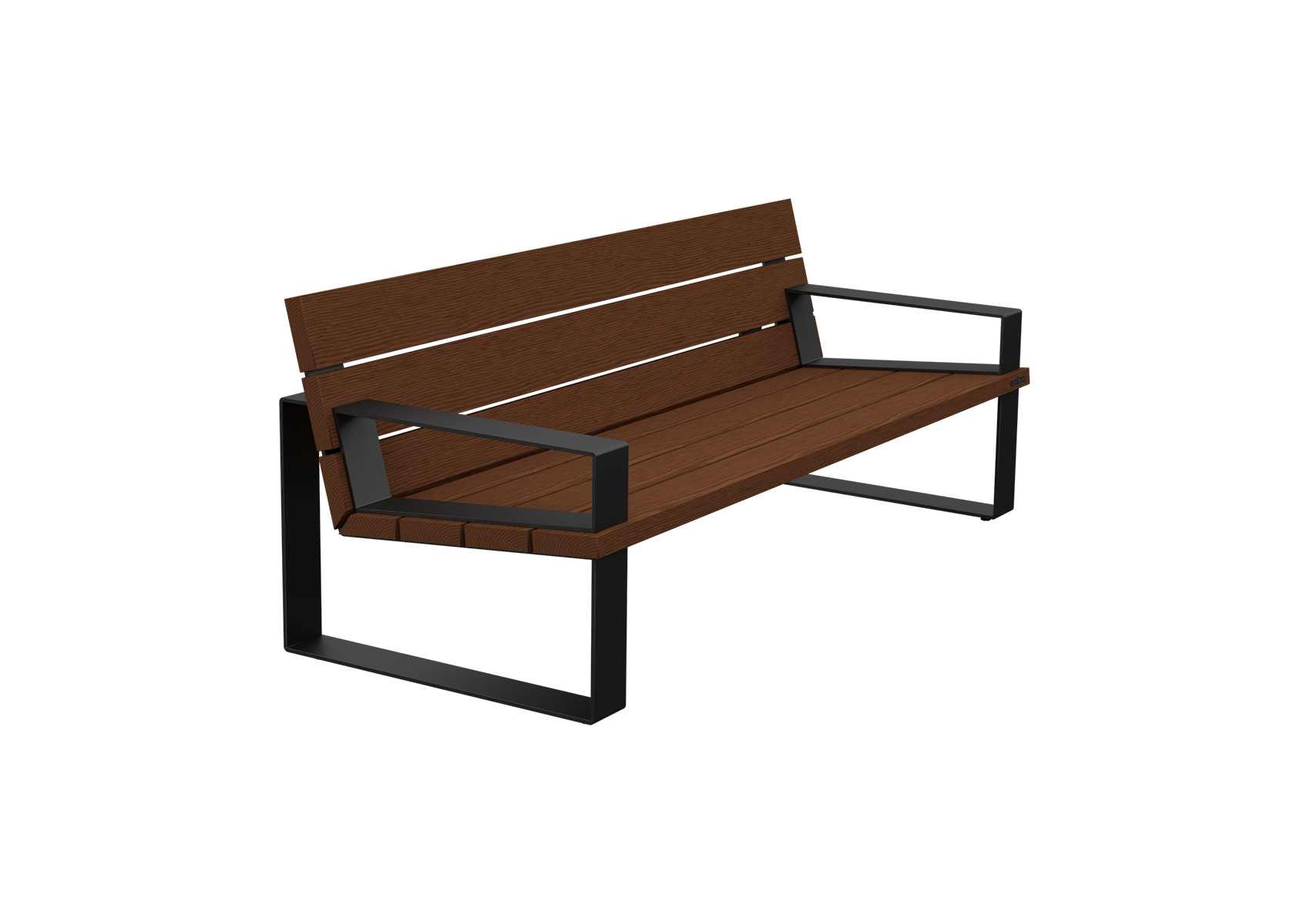 SQUARE loungebank met armleuningen