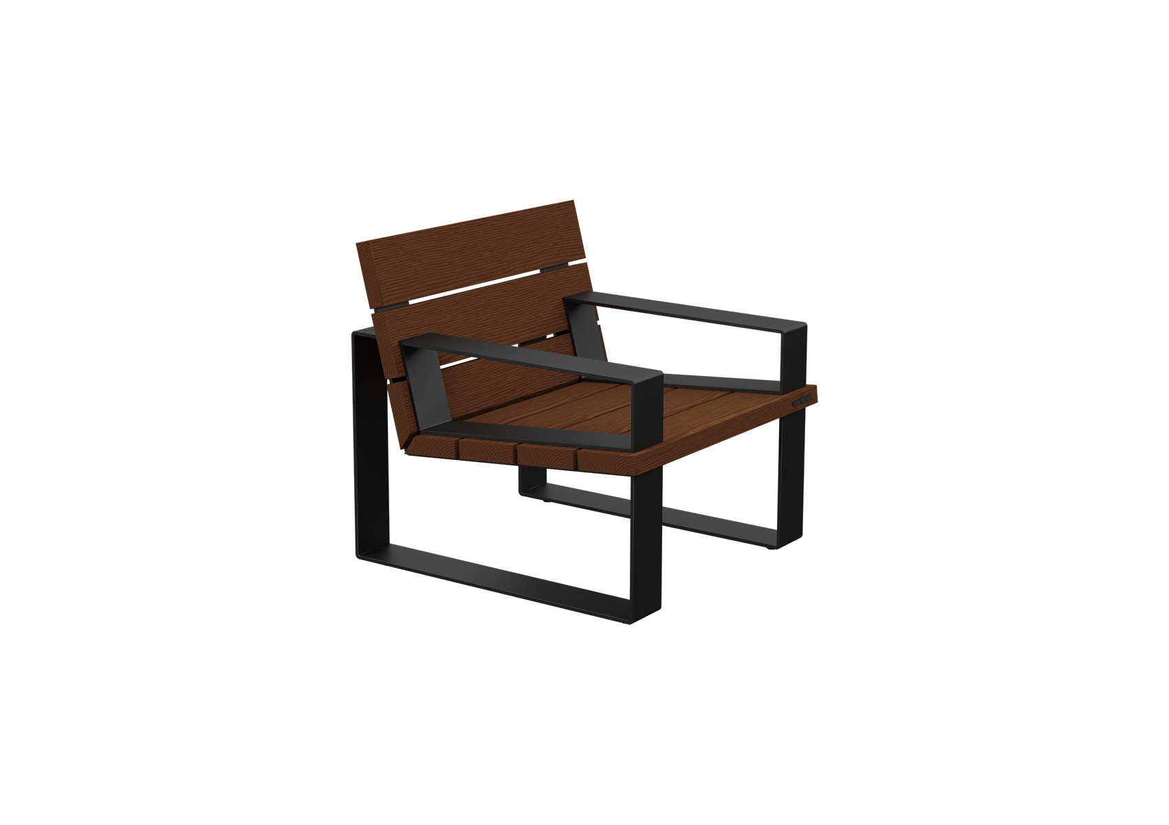 SQUARE loungestoel met armleuningen