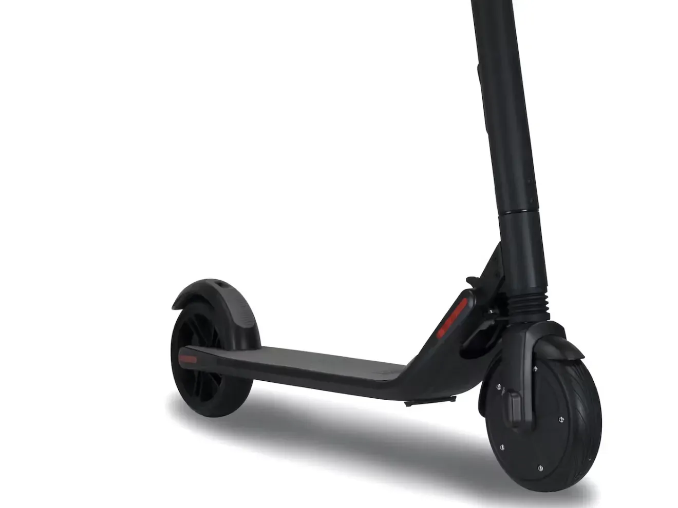 Black electric scooter on a white background