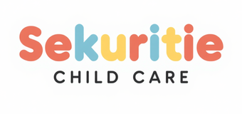 Sekuritie Child Care logo in orange and black text on a white background