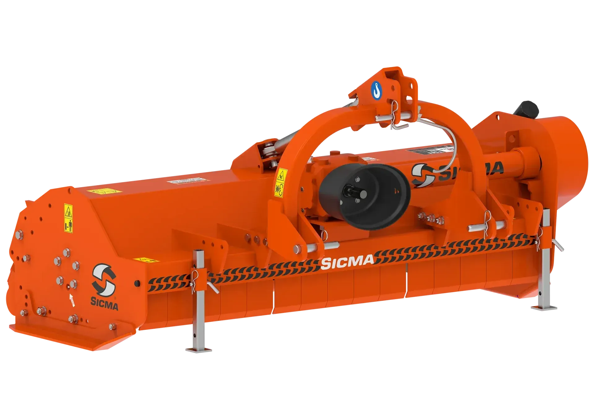 Una macchina arancione con la parola sigma sopra