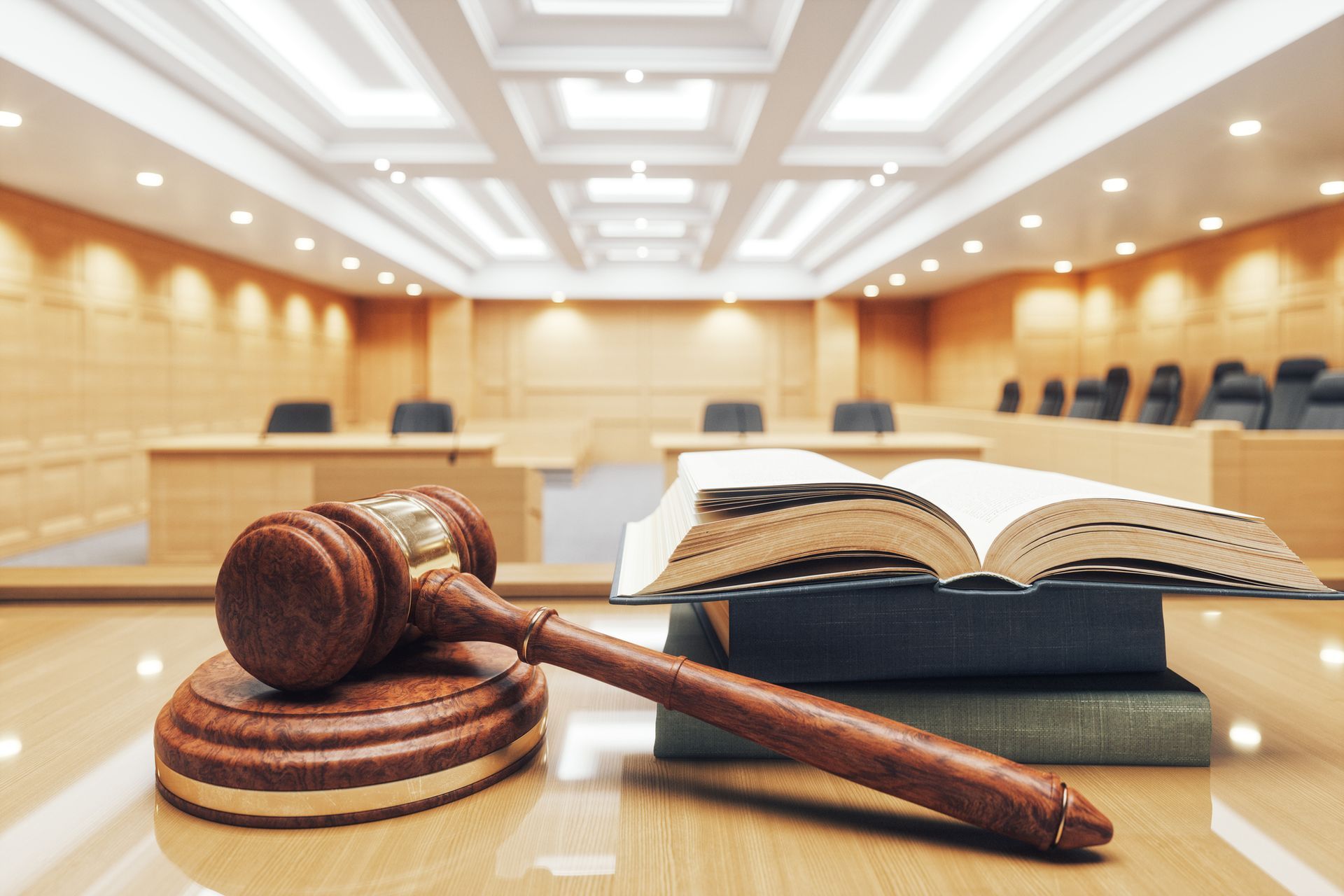 Interior of an empty courtroom - Boones Mill, VA - Shirley B. Jamison PC