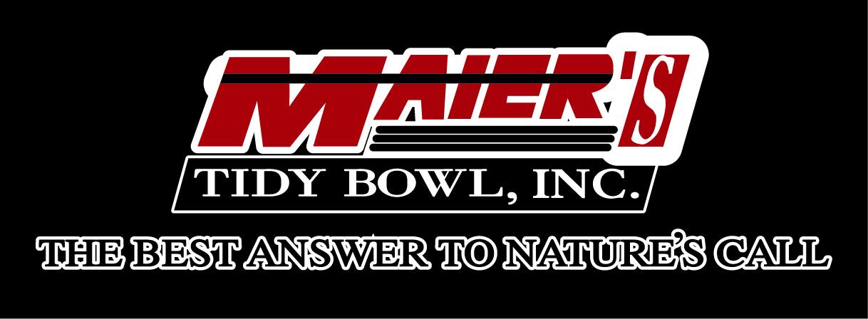 Maver’s Tidy Bowl, Inc. logo with slogan “The best answer to nature’s call” on black background