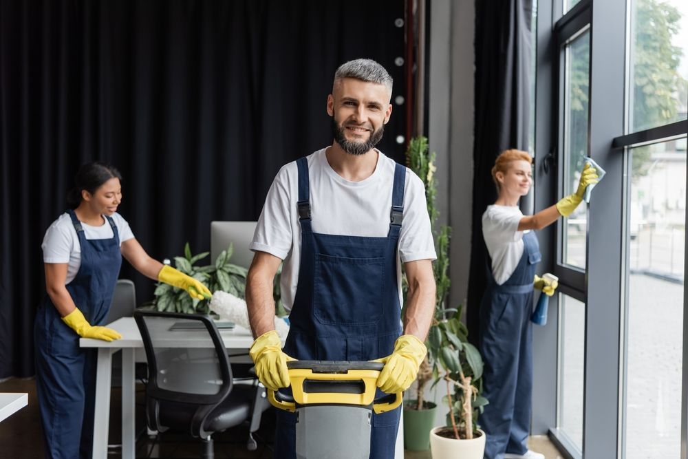 Cleaners Cleaning the Office
