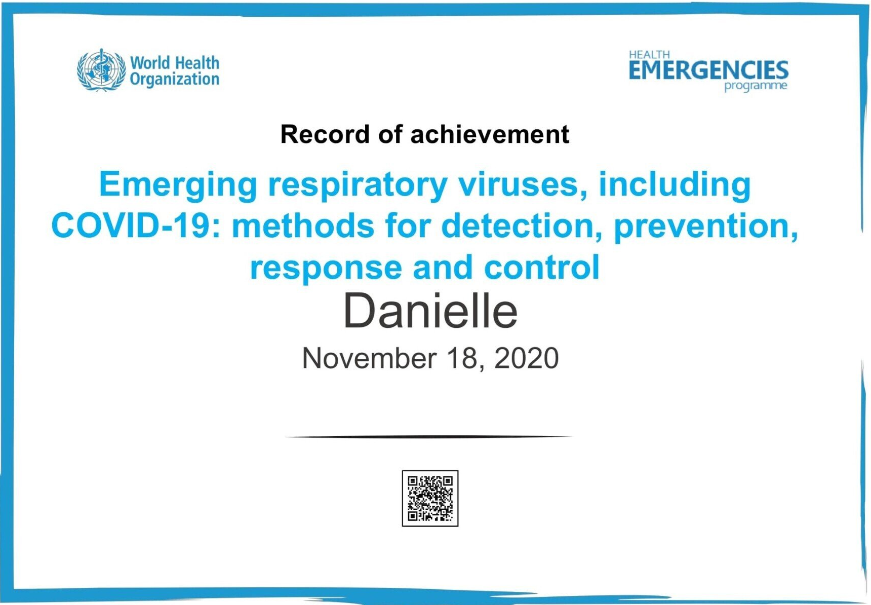 Record of Achievement Record of Achievement