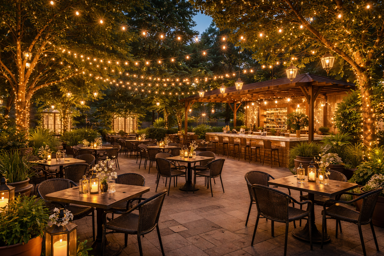 Outdoor & Café Lighting by Bridges Lighting Pros