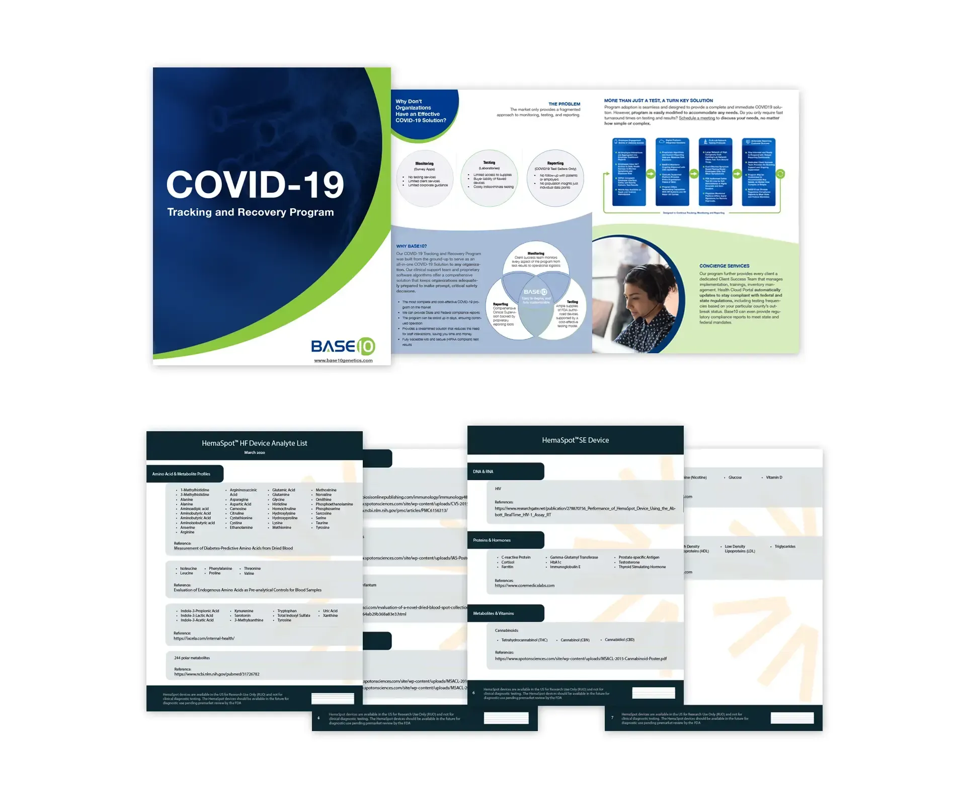 COVID-19 training and resources booklet with several internal pages showcasing information and graphics.