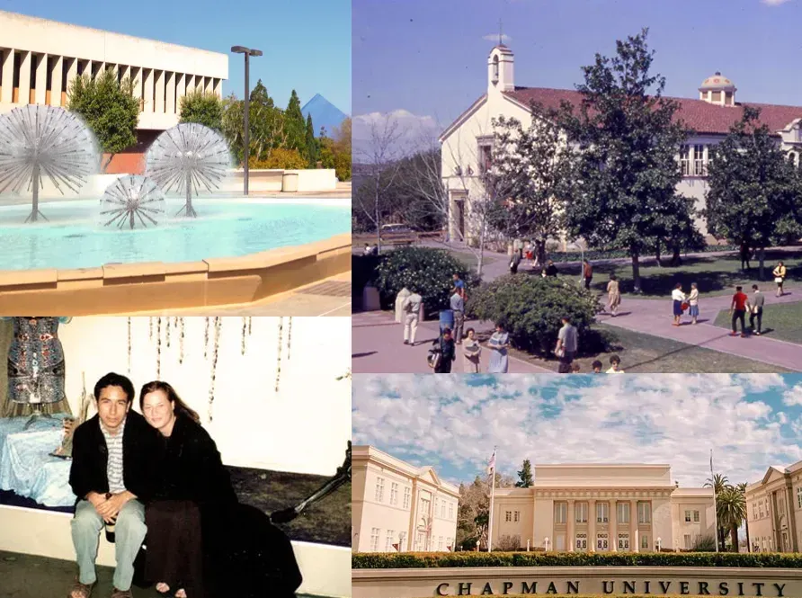 Top left Cal State Long Beach, Bottom right Chapman University, and bottom left Joe Cashman and Friend in Costa Mesa.