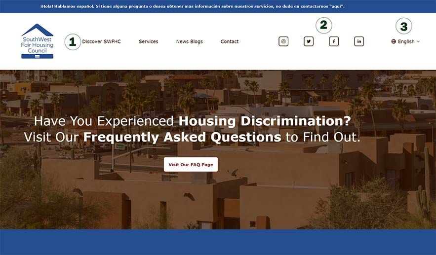 A screenshot of a housing discrimination website.