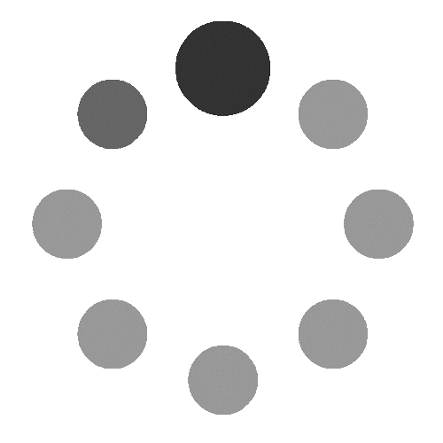 Loading circle with eight gray circles around a dark gray circle.