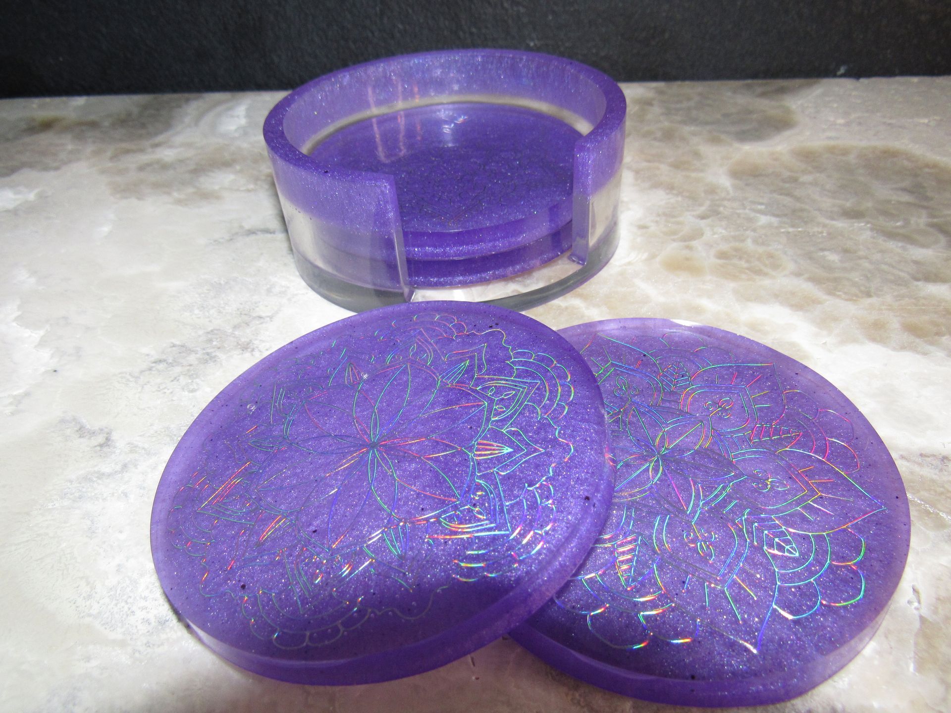 Purple Datura Wonderland Series Coasters - 5 piece set