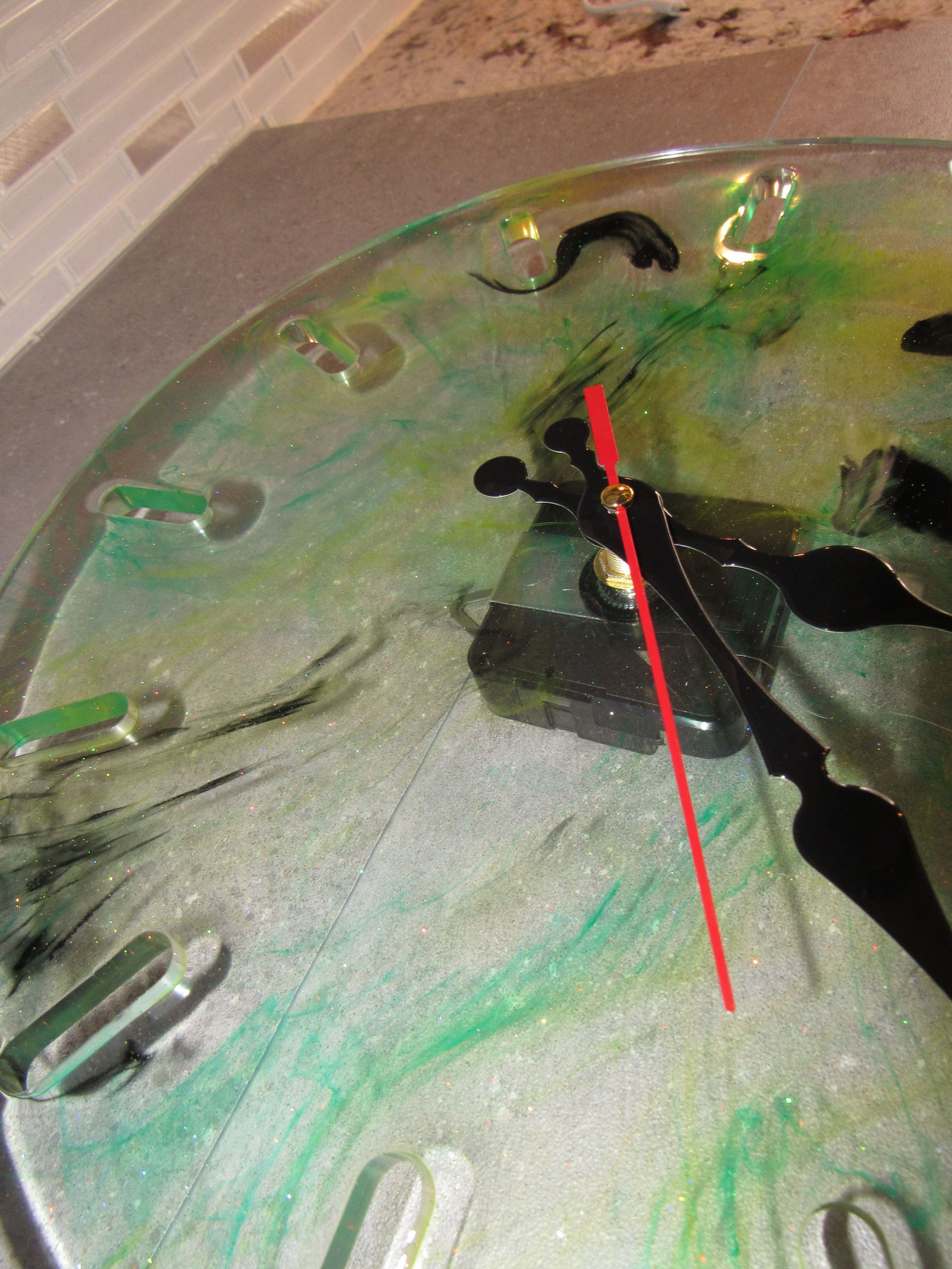 Jamaican Resin Wall Clock - 13 inches