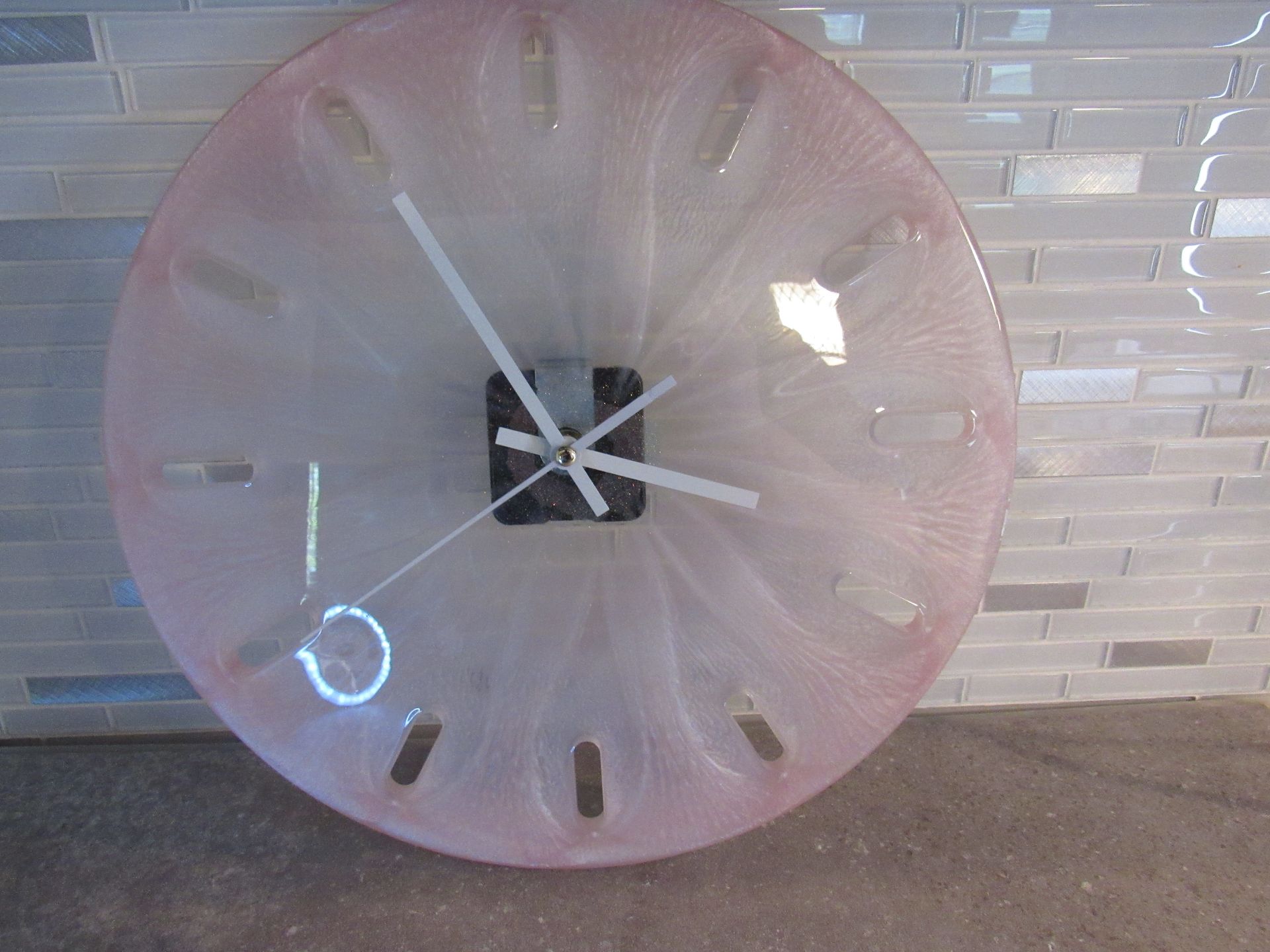 Pink Resin Wall Clock - 13 inches