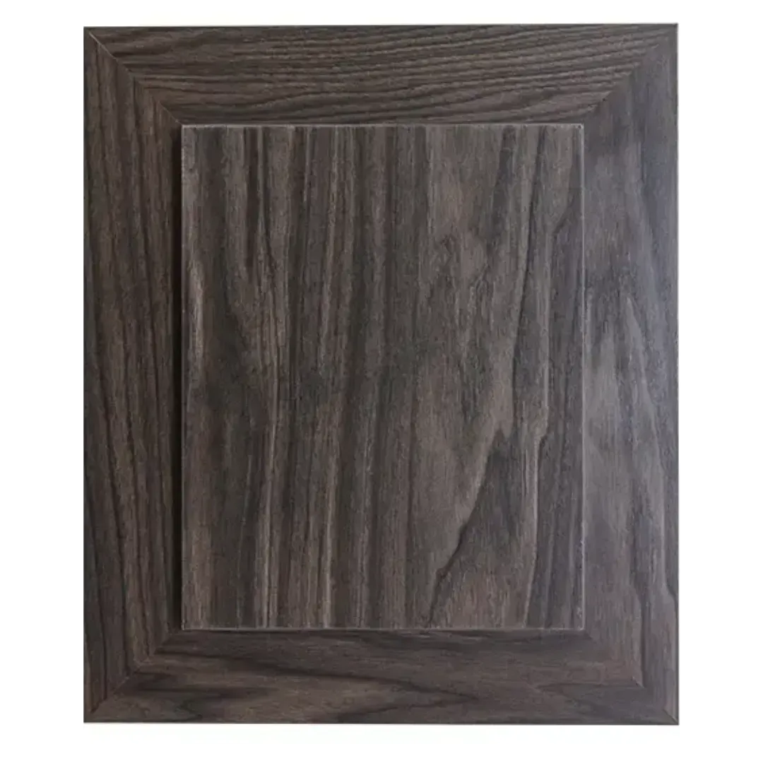 Dark wood-grain cabinet or panel door with a raised center panel