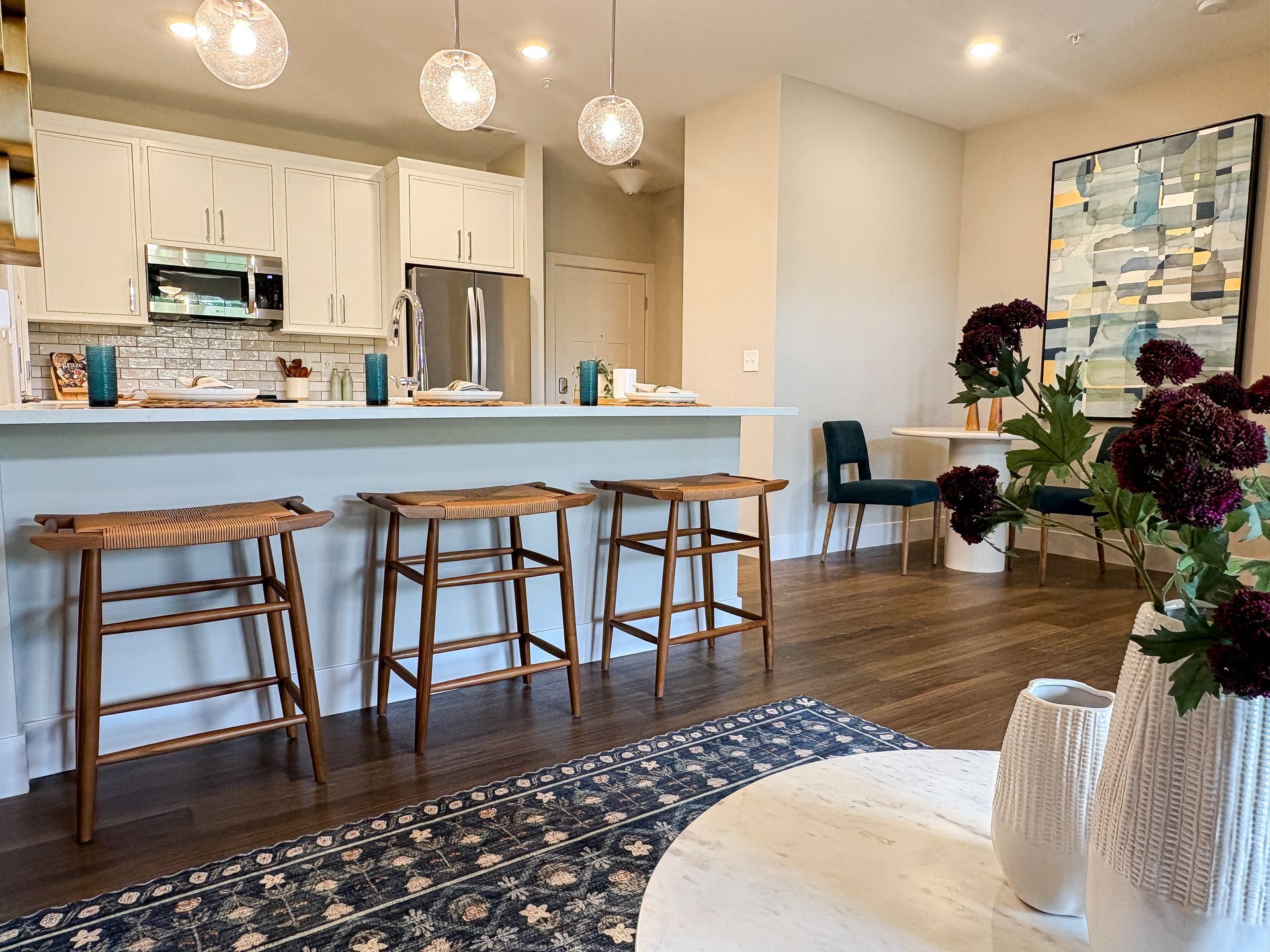 apartment kitchen at Woods of West Carmel in Zionsville, IN.
