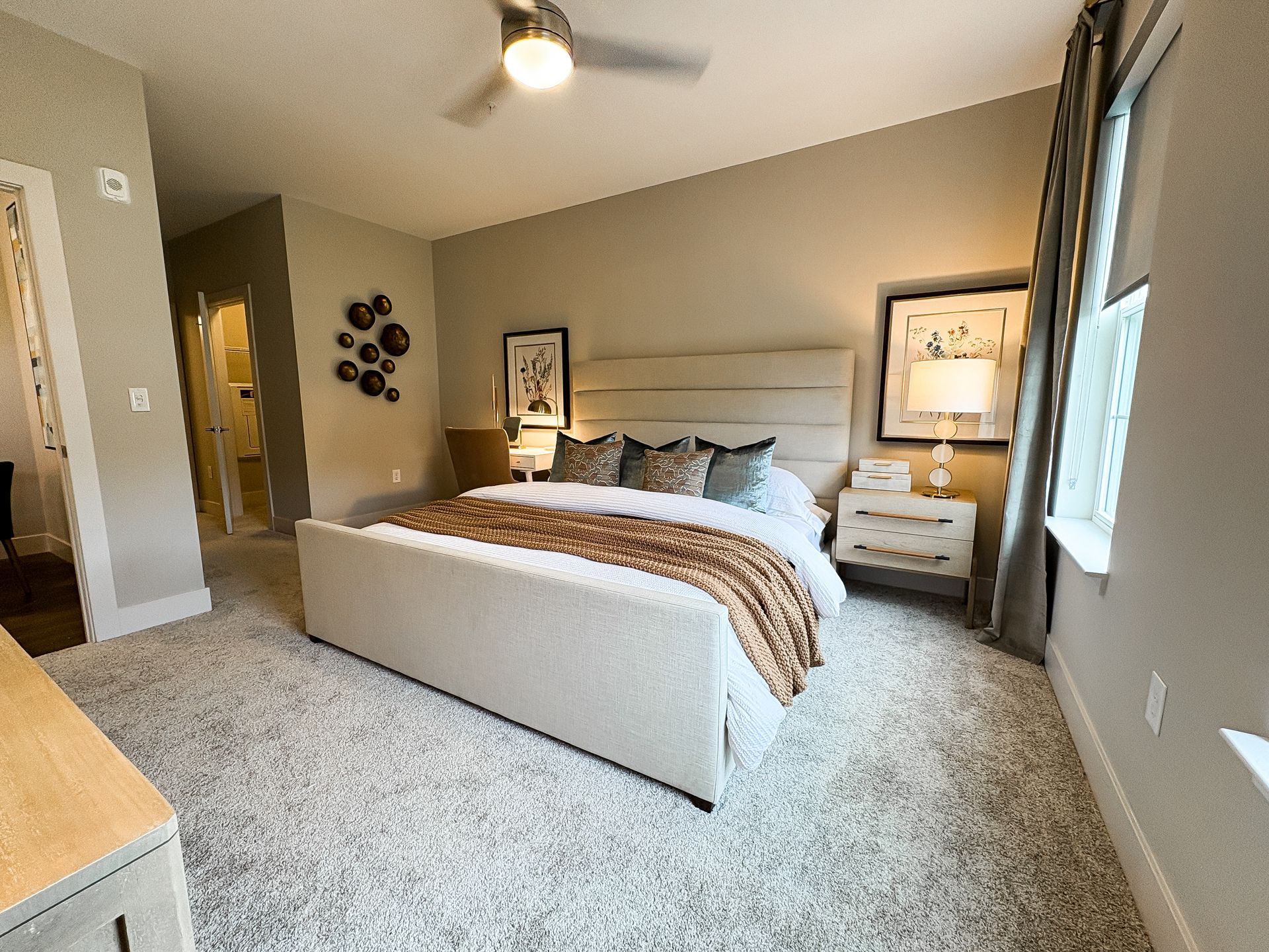 apartment bedroom at Woods of West Carmel in Zionsville, IN.