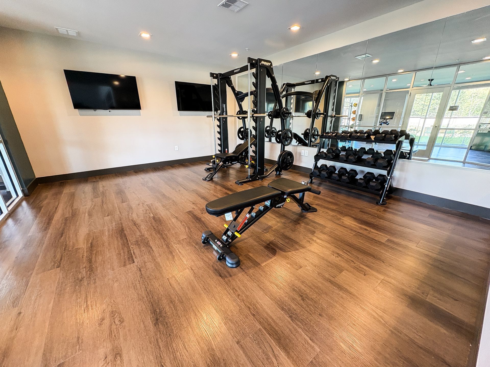 fitness center at Woods of West Carmel in Zionsville, IN.