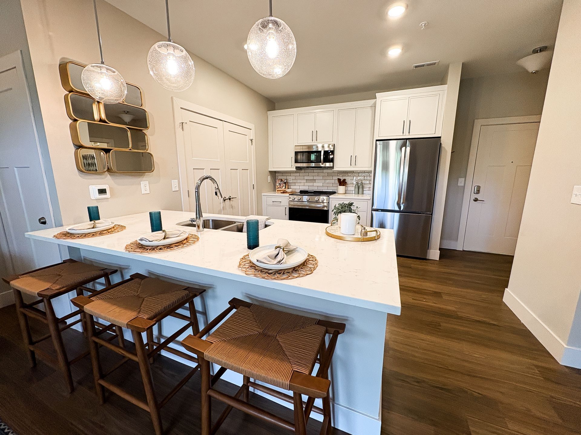 apartment kitchen at Woods of West Carmel in Zionsville, IN.