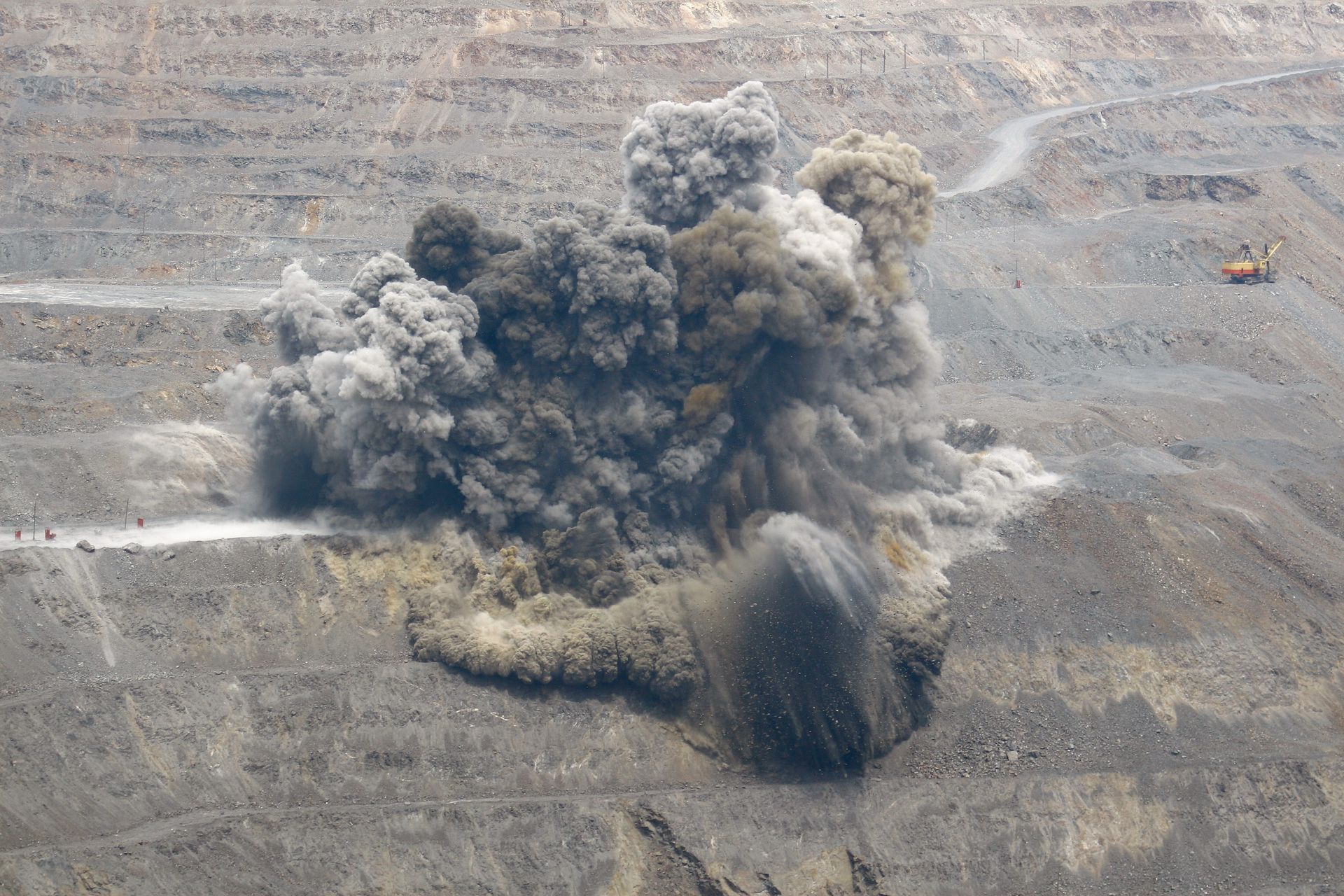 A blast from a mining area