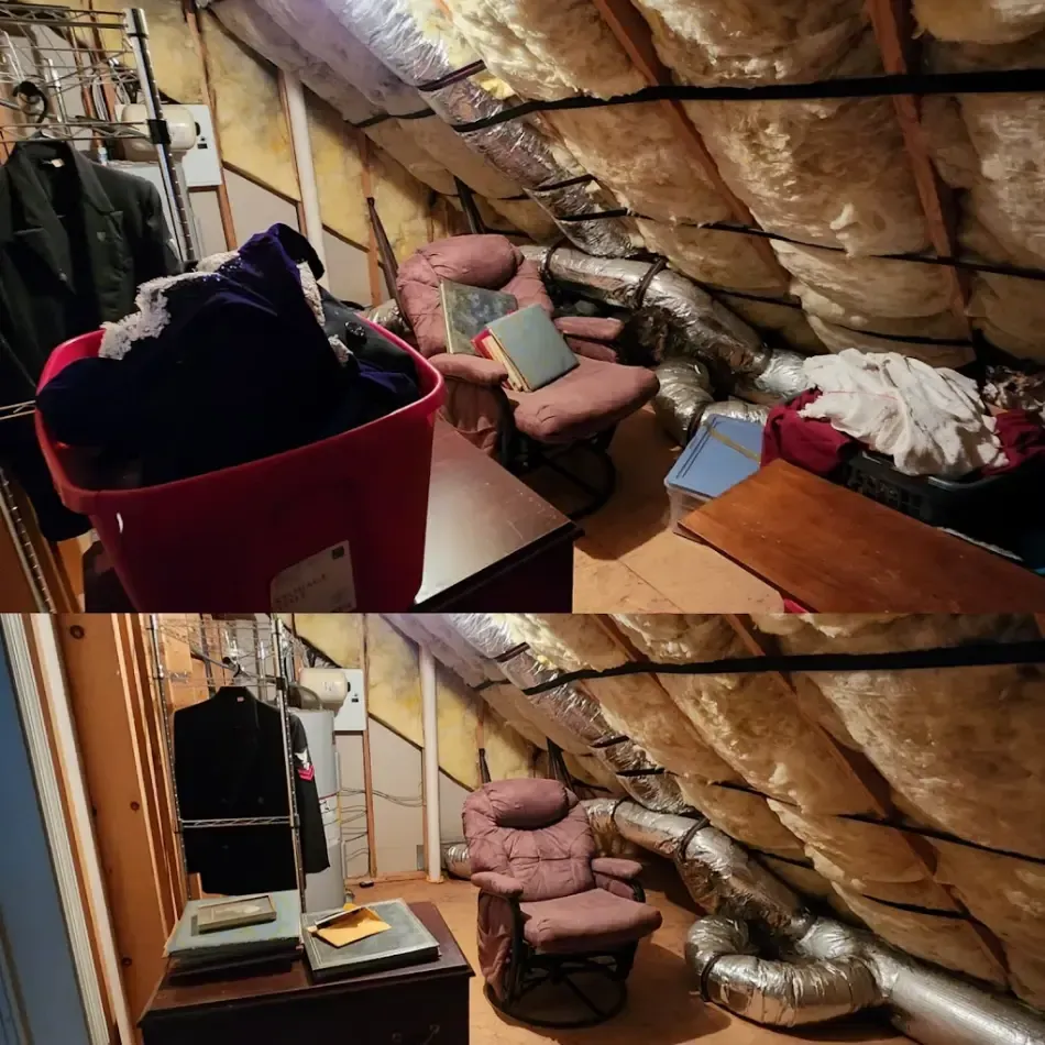 Attic Cleanout Before After Decluttering Service