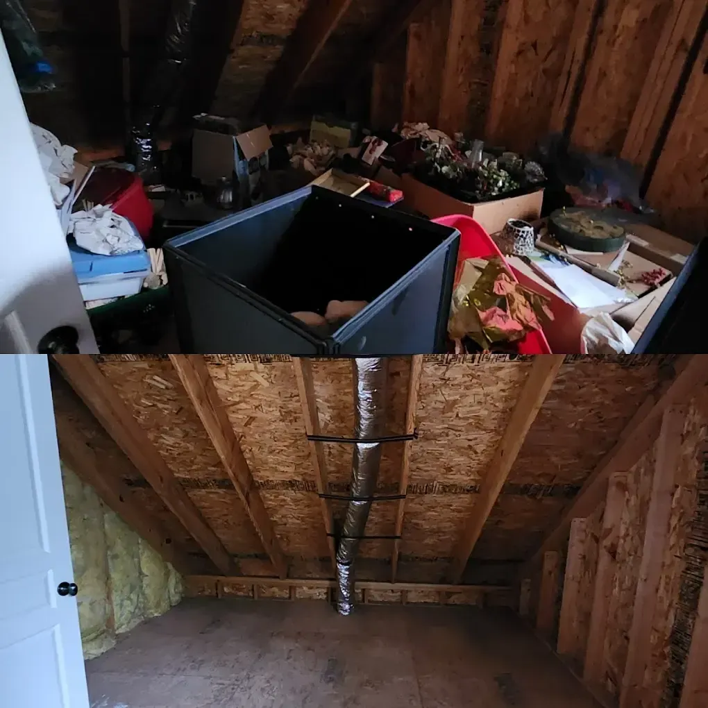 Professional Attic Cleanout Service Before After