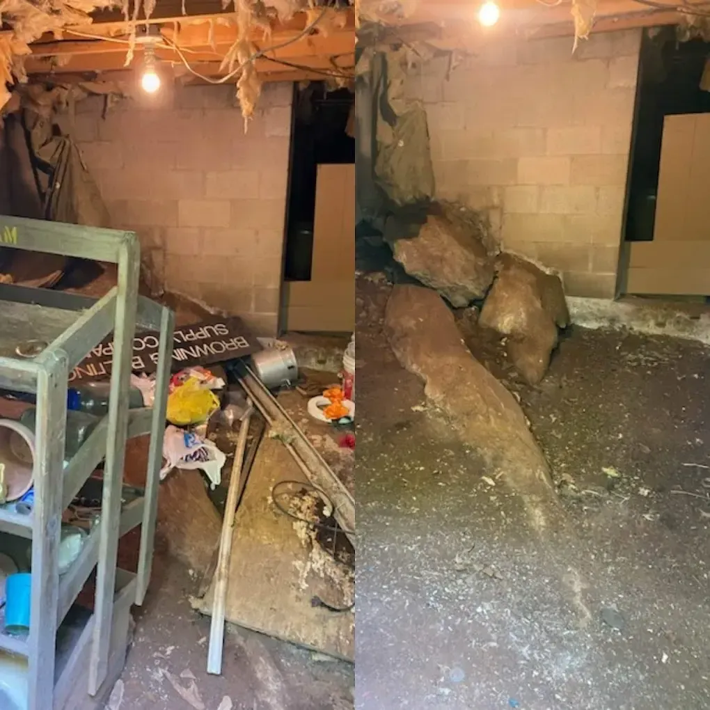 basement junk removal before and after