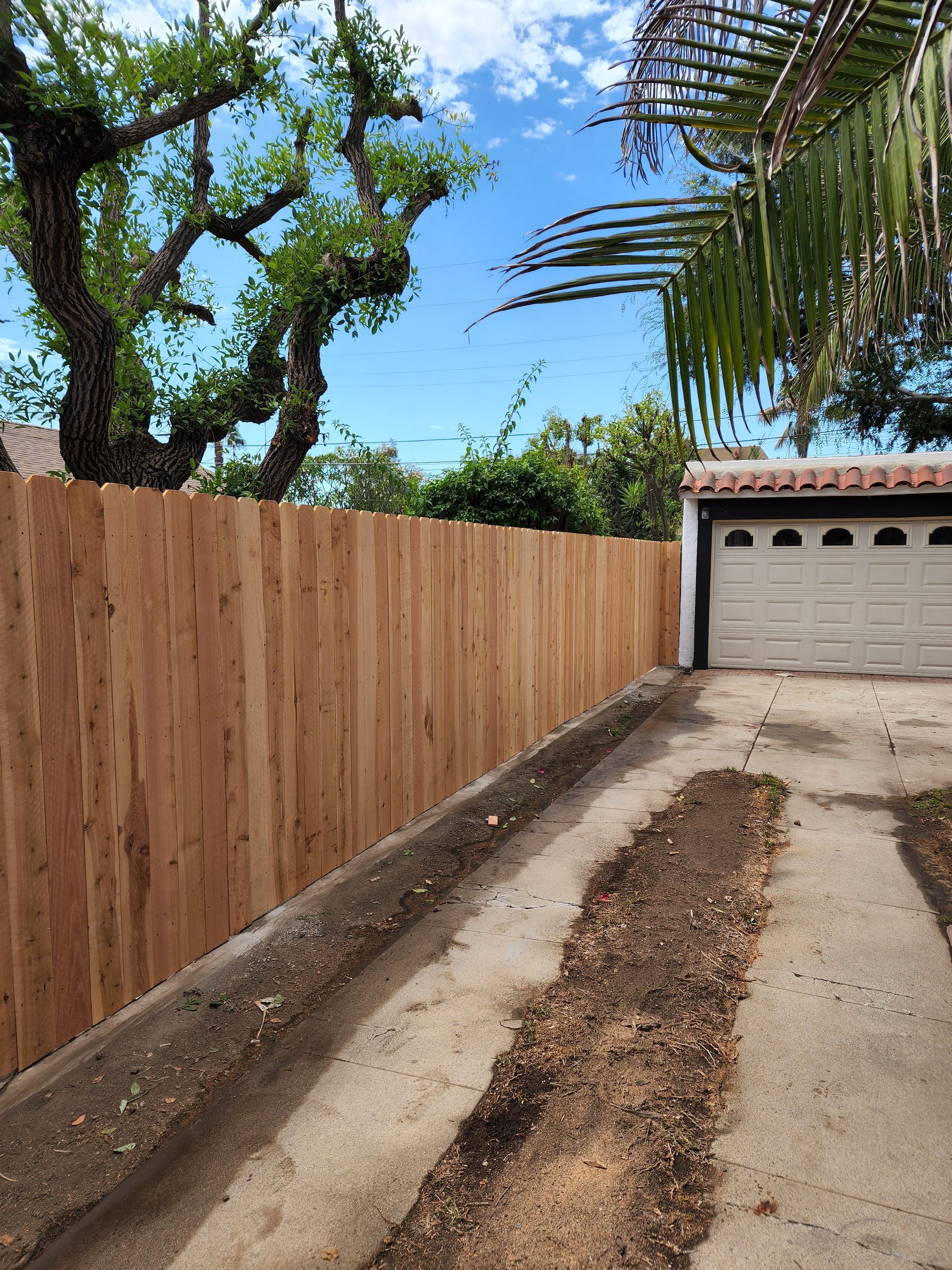 Wood fence project completed for a Southern California client