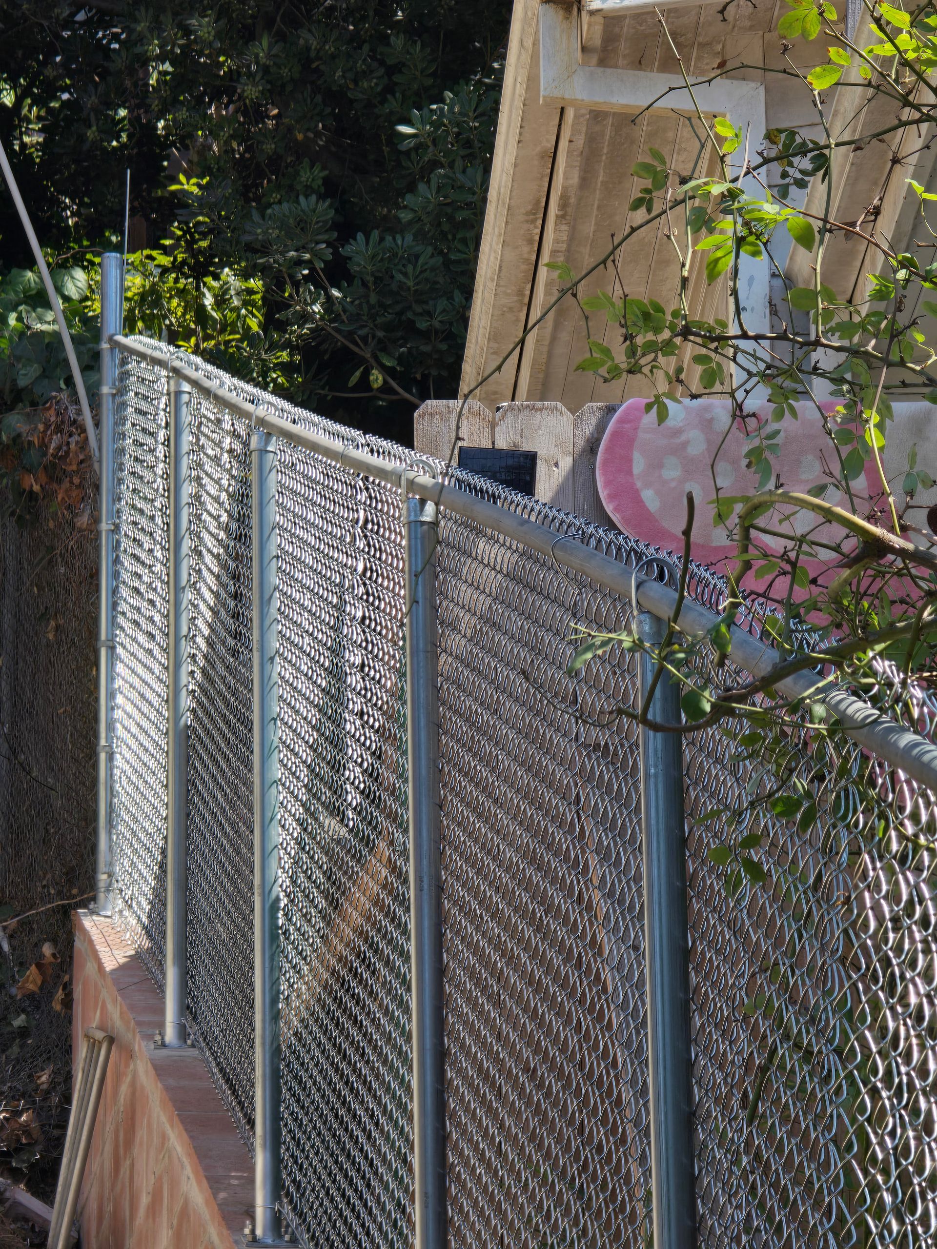 Galvanized chain-link fence installed for a commercial property