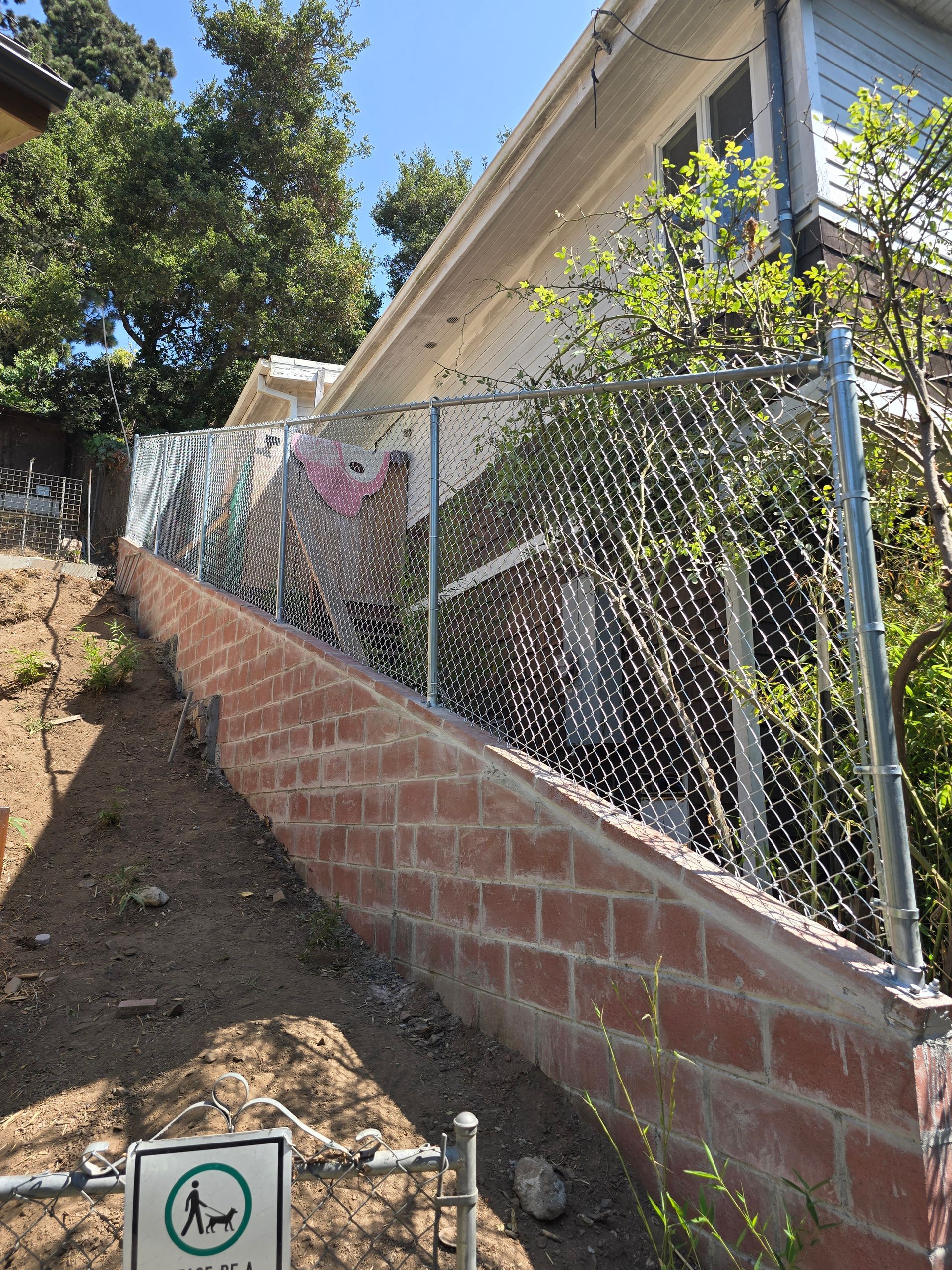Chain-link security fencing completed at a Los Angeles job site