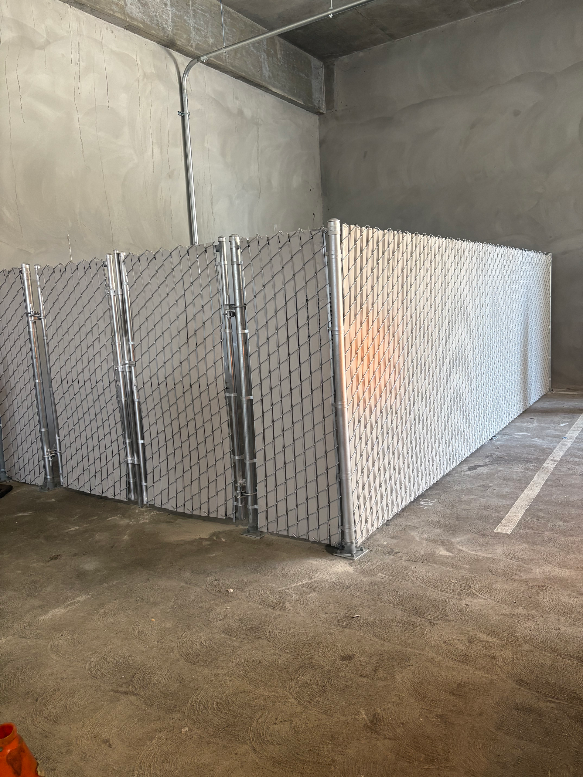 Privacy slat chain-link fence completed for a Los Angeles home