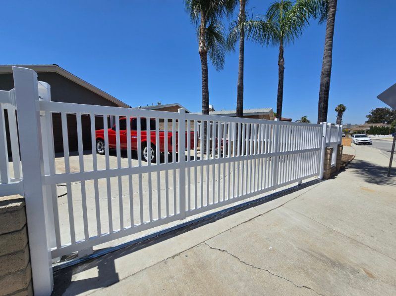 Vinyl privacy fence installed along a Los Angeles property line