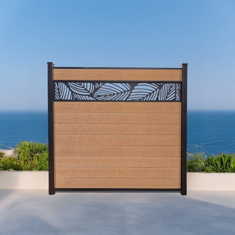 Low-maintenance composite fence lining a Los Angeles backyard
