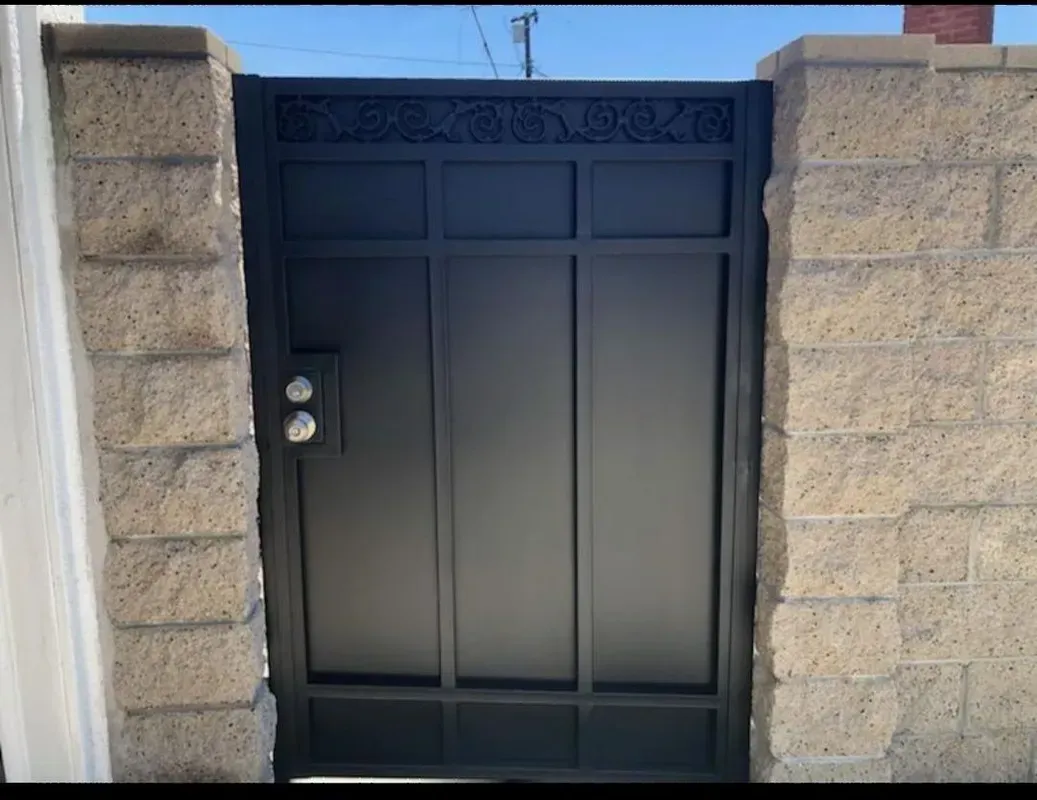 Custom driveway gate completed for a Los Angeles client