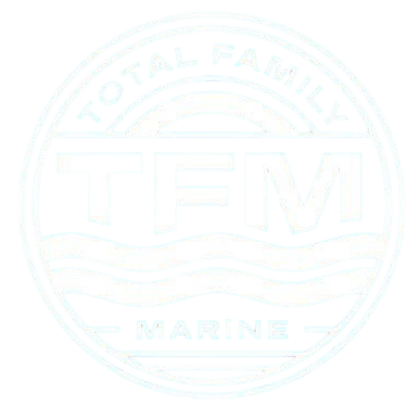 Faded circular maritime logo with &ldquo;E.M.&rdquo; and &ldquo;MARINE&rdquo; text in pale blue on white background