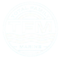 Faded circular maritime logo with &ldquo;E.M.&rdquo; and &ldquo;MARINE&rdquo; text in pale blue on white background