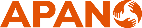 The word apang is in orange letters on a white background