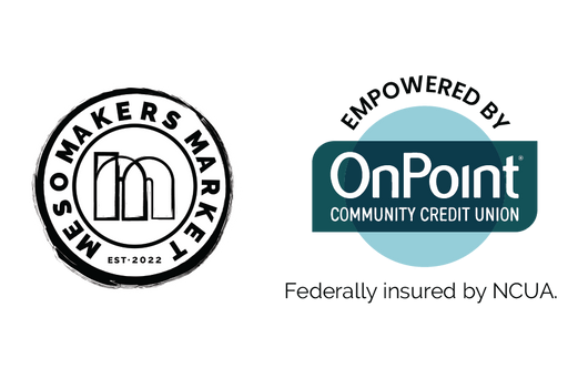 Two logos for makers market and onpoint community credit union