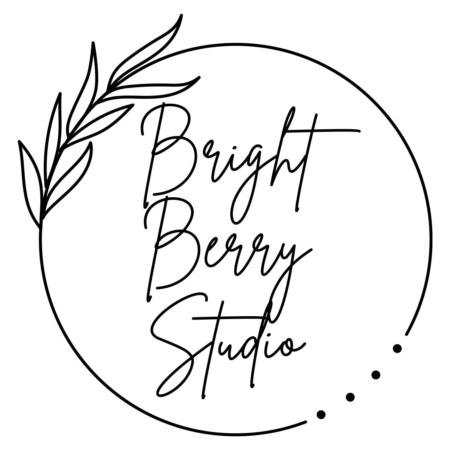 A black and white logo for a company called bright berry studio.