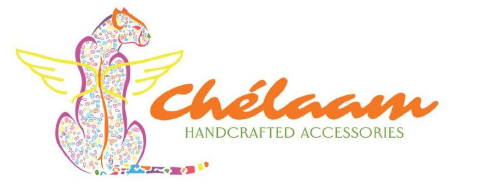 A colorful logo for chelaam handcrafted accessories