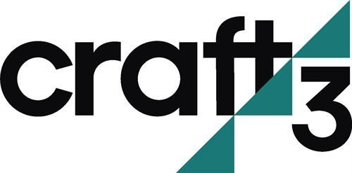 The logo for craft 3 is black and green with triangles.