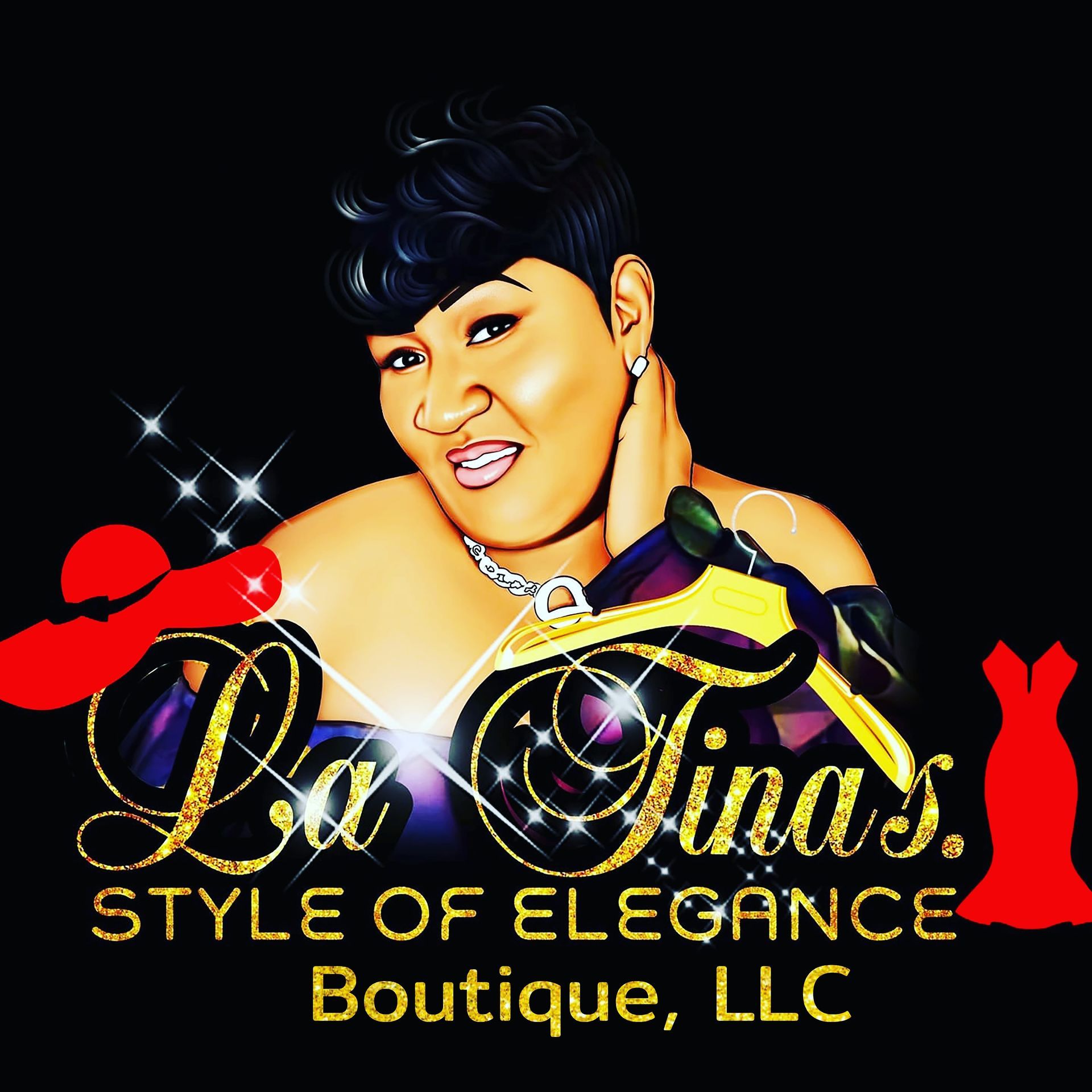 A logo for la tinas style of elegance boutique llc