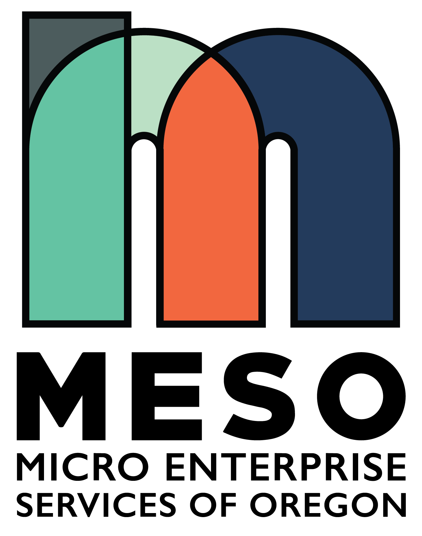 A logo for meso micro enterprise services of oregon.