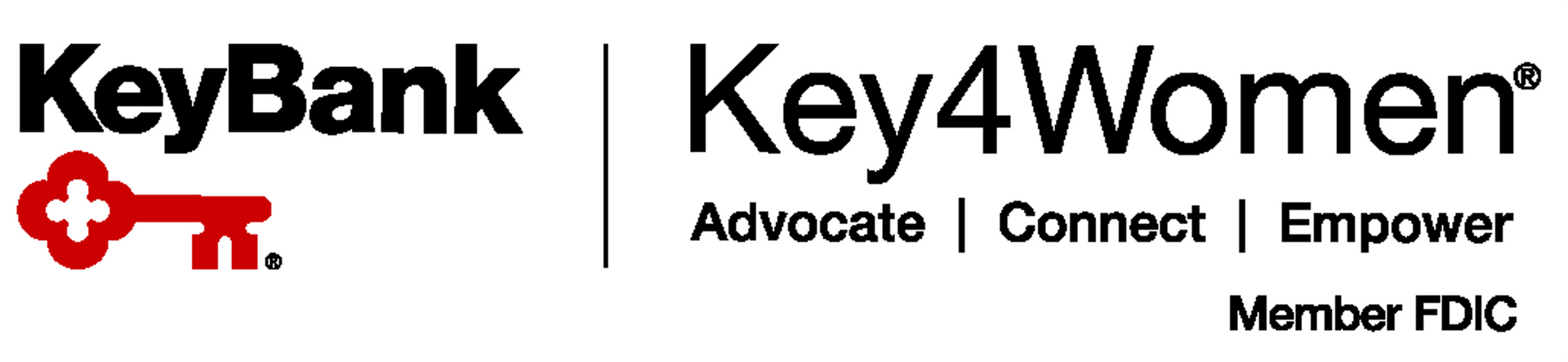 The logo for keybank key4women advocate connect empower