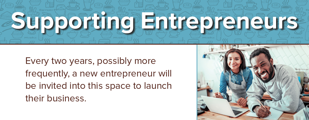 A poster that says supporting entrepreneurs on it
